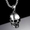 Pendentif Collier Tête de Mort en Acier Inoxydable Punk Rapper Homme Collier Tête de Mort Gothique Personnalisé Cadeau en Acier Inoxydable