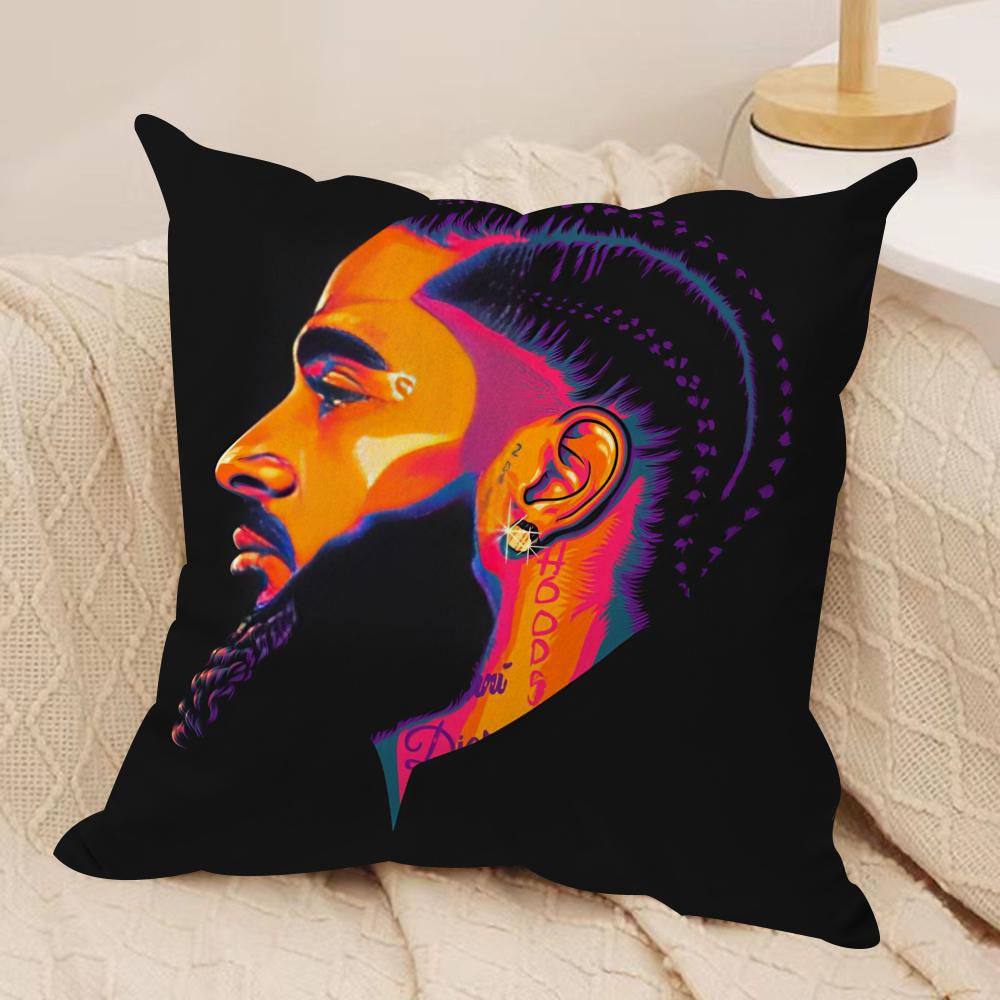 RAPPER NNipsey HHussle Cushion Cover Soft Plush Fabric DoubleSided Printed Cushion Covers for All Seasons Home Decor