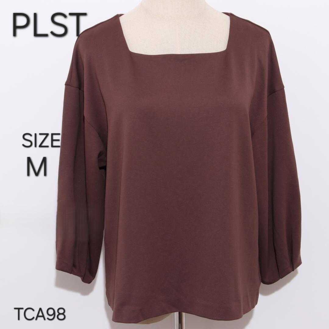 PLST Plaste blouse 3/4 sleeve plain square neck back zipper PLST