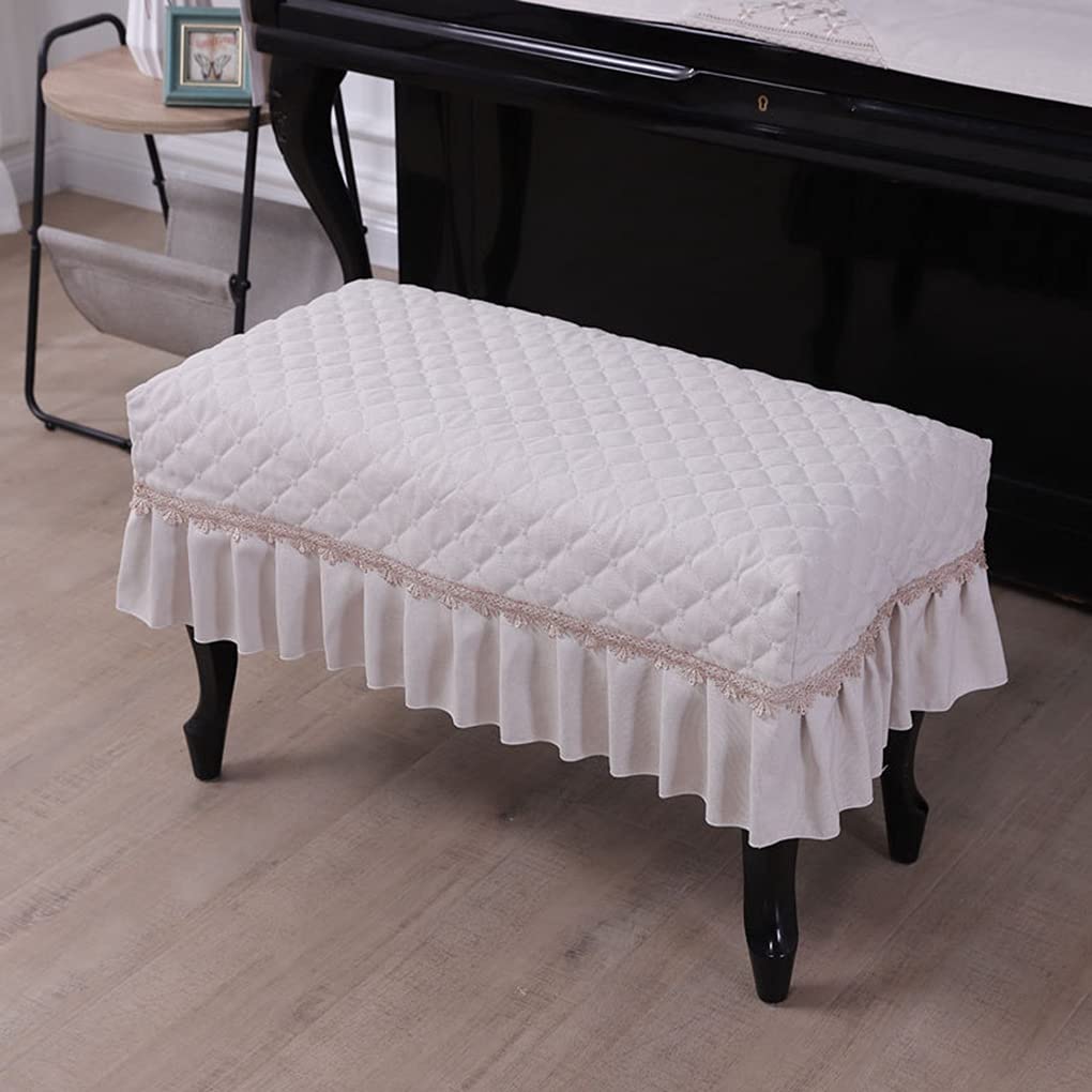 Piano Cover for Electronic Standard Upright Piano Scandinavian with European Solid Elegant Cover Keyboard Cover Chair Cover Seat Pianos Cover, Lace,