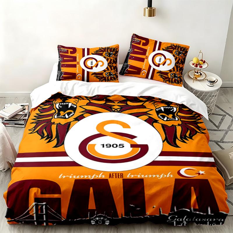 Galatasaray 3pc set Perfect for bedroom use Comfortable bedding set includes a duvet cover and two pillowcases Ideal birthday or Christmas gift