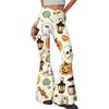 Women's Halloween Print Yoga Pants - Flared Leggings, Casual Stretchy Bell Bottom Pants for Women, for Yoga, Daily Wear and Party