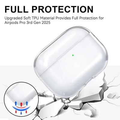 For AirPods Pro 3rd Generation Case 2025 Soft TPU with Ring Keychain &Cleaner Kit Accessories Protecitve Cover For AirPods Pro 3