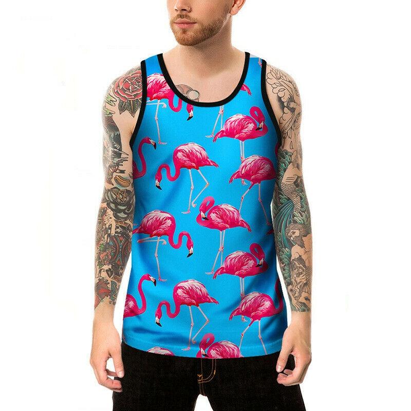 Mens 3d Printed Tank Top With Premium Quality Polyester For Summer Gym Fitness