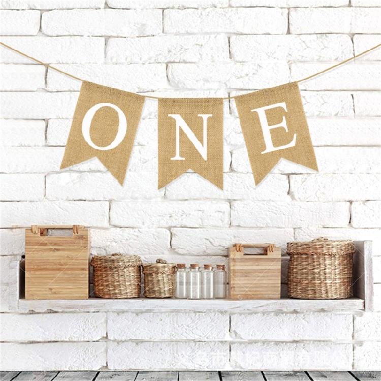 Elegant Celebration Banners for Infants Soft Linen Swallowtail Flag Jewelry Babies 1 Year Birthday Party Decorations