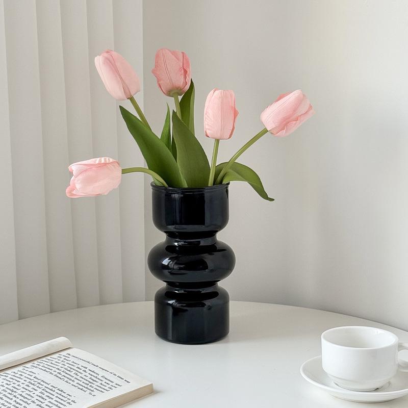 Elegant Glass Vintage Flower Vase for Living Room