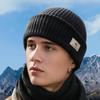Herrvintermössa för dubbelt bruk med öronlappar för cykling