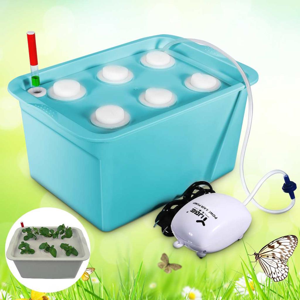 Hydroponic System Pot, 24 Plantenmanden Hydroponic Grow Box 24 Gaten PP Grijze Timer voor Tuin (EU-stekker 220V