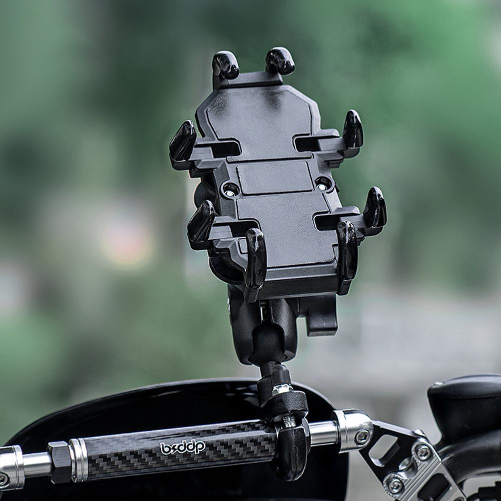 Electric Bicycle Navigation Holder 360 Rotation Handlebar GPS Navigation Bracket with Shock Absorber Adjustable for 4.7-7.1 Inch
