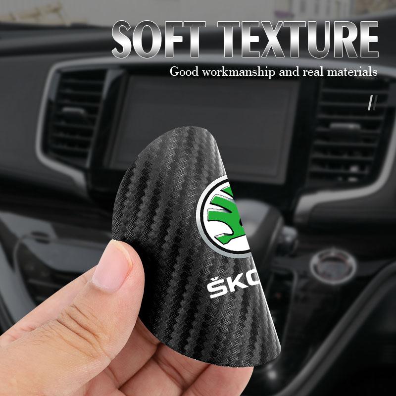 CGB1 2Pcs Car Anti-Slip Pad Leather Water Cup Mat Drink Coaster For Skoda Octavia Kodiaq Enyaq iV Kamiq Scala Superb Fabia Rapid Yeti