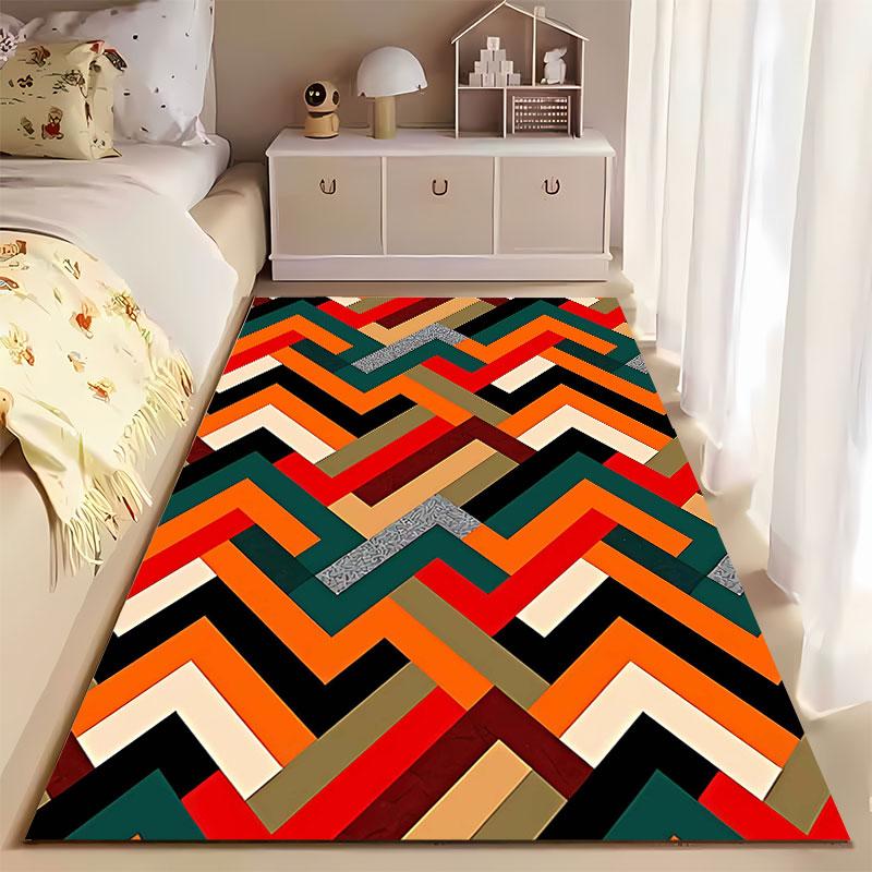 Chevron Geometric Pattern Carpet suitable as a non-slip mat for the living room or bedroom sofa