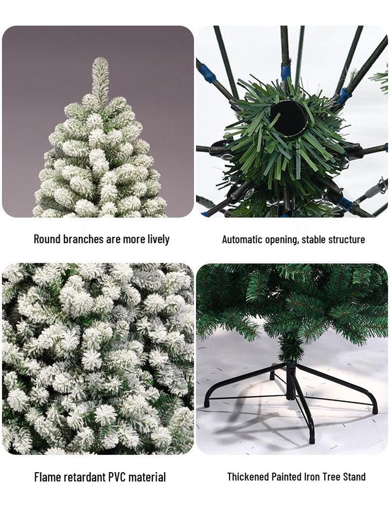 Frosted PVC White Fluff Christmas Tree for Hotel and Commercial Decorations