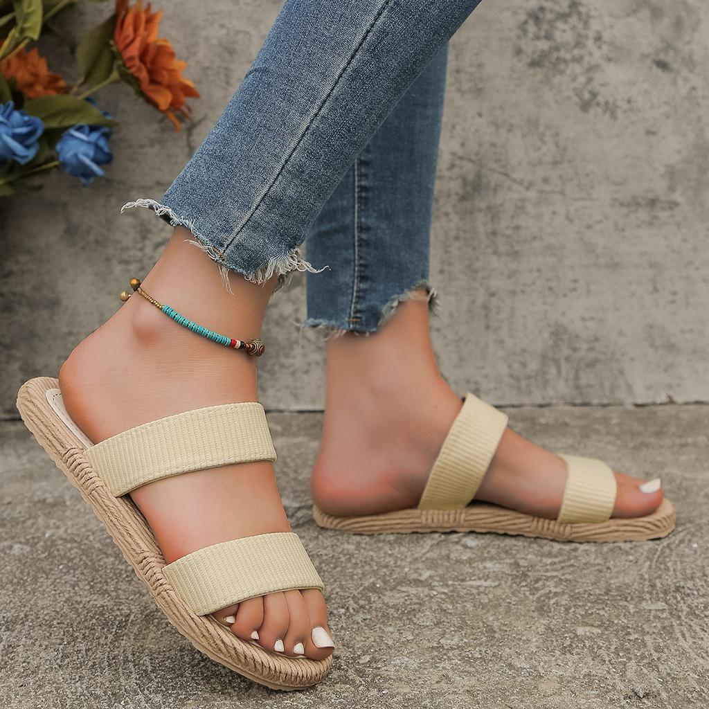 Women's fashion trend anti-slip wear-resistant feature shoe inserts Comfortable soft-soled double flat slippers