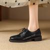 2024 Dámské lodičky Oxfords Podzimní boty pro ženy Dámské boty z pravé kůže Retro šněrovací mokasíny Neformální Ručně vyráběné černé dívčí boty