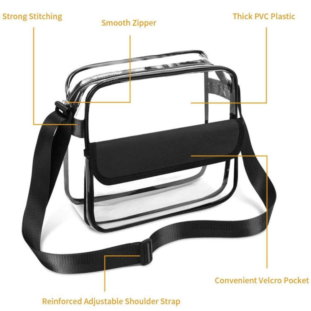 PVC Clear Shoulder Bag Waterproof Crossbody Messenger Bag Casual Beach Tote Bag  Summer