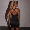2026 European and American summer new women's clothing neck backless high-end sexy temperament pleated dress