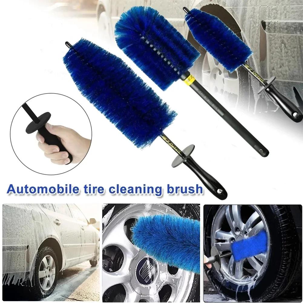 Car Wheel Multifunction Cleaning Brush Long Soft Handle Rim Hub Microfiber Brush Tire Detail Brush Auto Motorcycle Washing