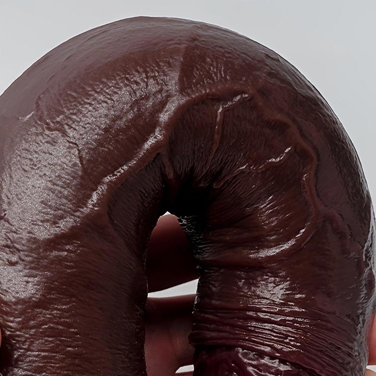 Scimitar Dildo – Extra Large Curved Silicone Dildo with Double Density, Realistic Veins, Strong Suction Base, Adult Sex Toy for Couples