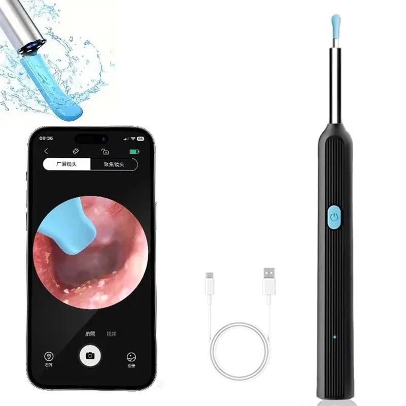 Wireless Ear Wax Removal With Camera Rechargeable Ear Cleaner 8 Megapixels Check Camera with 6 Pcs Ear Spoon Set Canal Clean