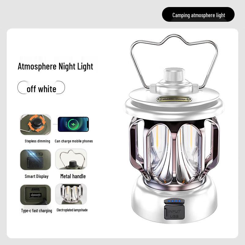 Shanshuo Portable Retro Rechargeable Camping Lantern