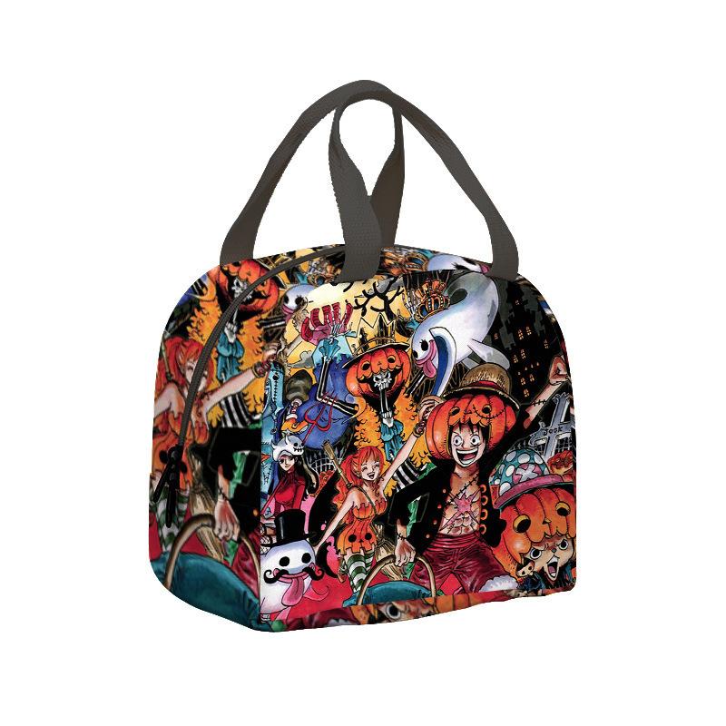 Anime One Piece Kinderen Lunchtas Nautische Koning Basisschool en Middelbare School Leerlingen IJszak Picknicktas Isolatie Handige Bento Tas Lunch bag