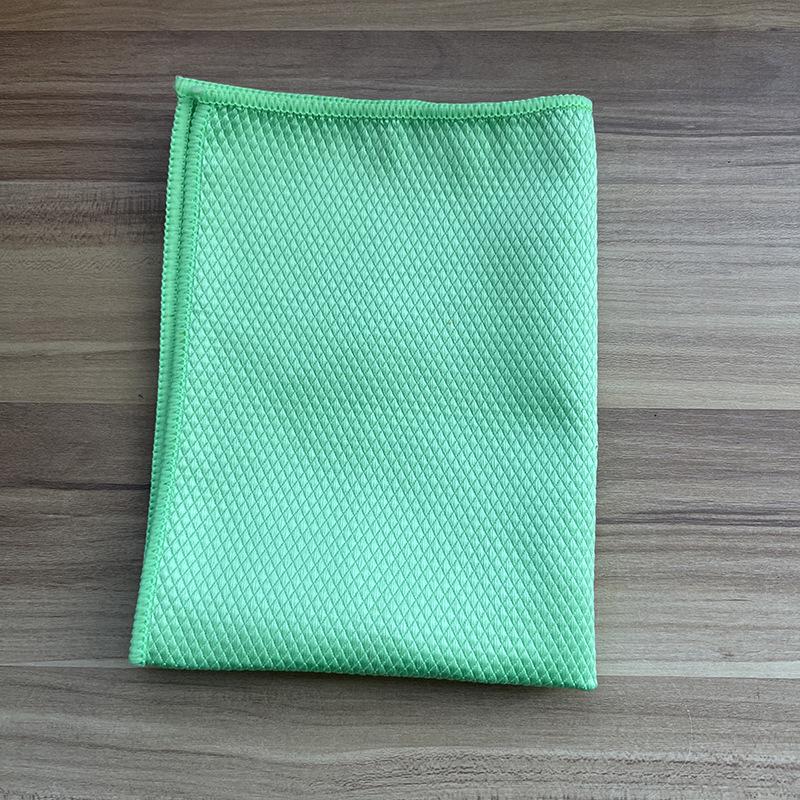 Fischschuppen-Rand Saugfähiges Reinigungstuch - Dick, Streifenfrei, Hocheffizient für Küche, Glas und Spiegel.