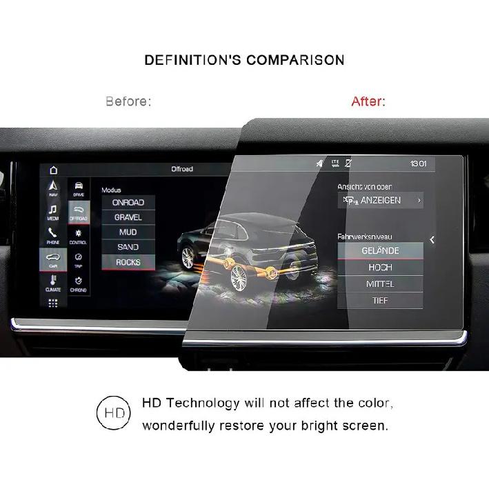 For     Porsche Cayenne 12.3Inch Display Navigation center Screen Protector TEMPERED GLASS Screen Guard