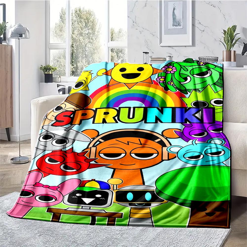 Coperta stampata a tema Sprunki - Perfetta per divano, letto, viaggi e uso all'aperto | Lavabile in lavatrice, accogliente e resistente.