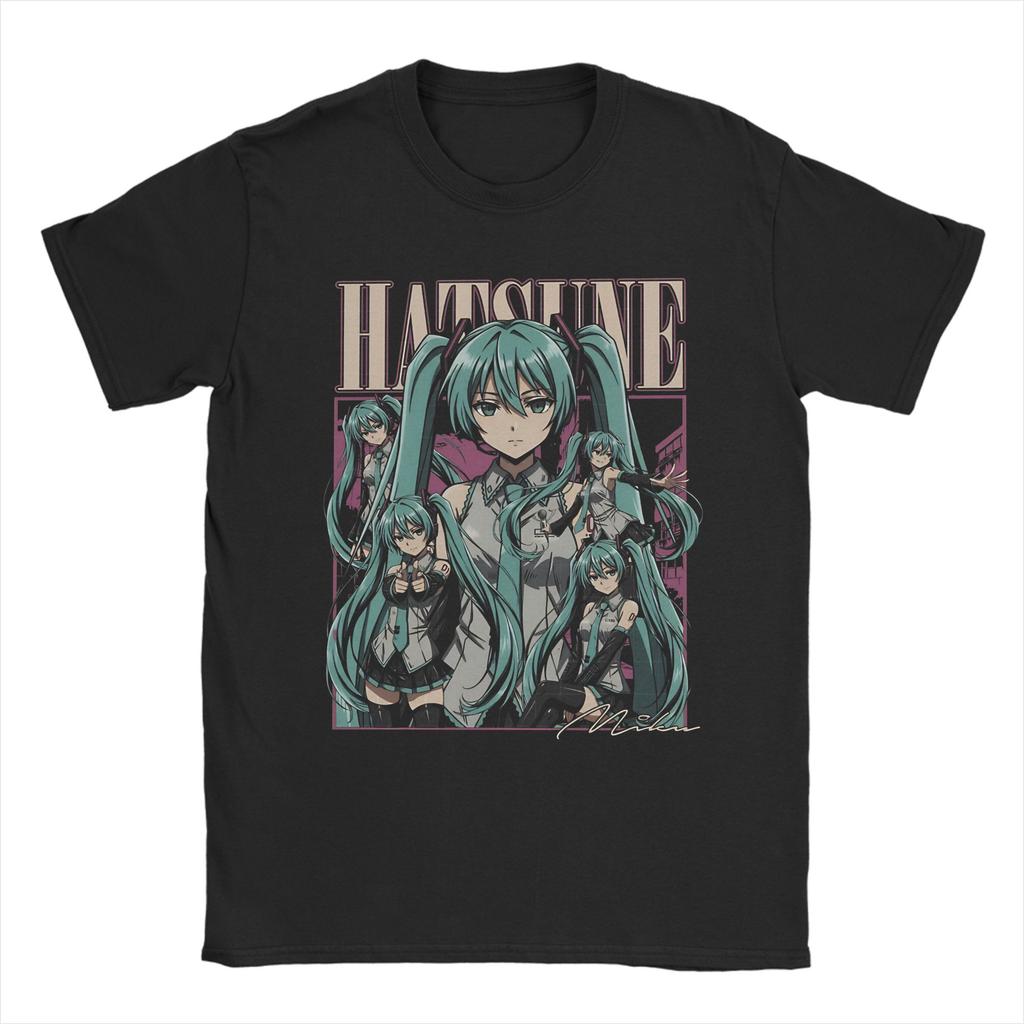 Hatsune Miku T Shirt Unisex Unisex Cotton Vintage Tshirt Round Collar Anime Tees Short Sleeve Clothes Gift Idea