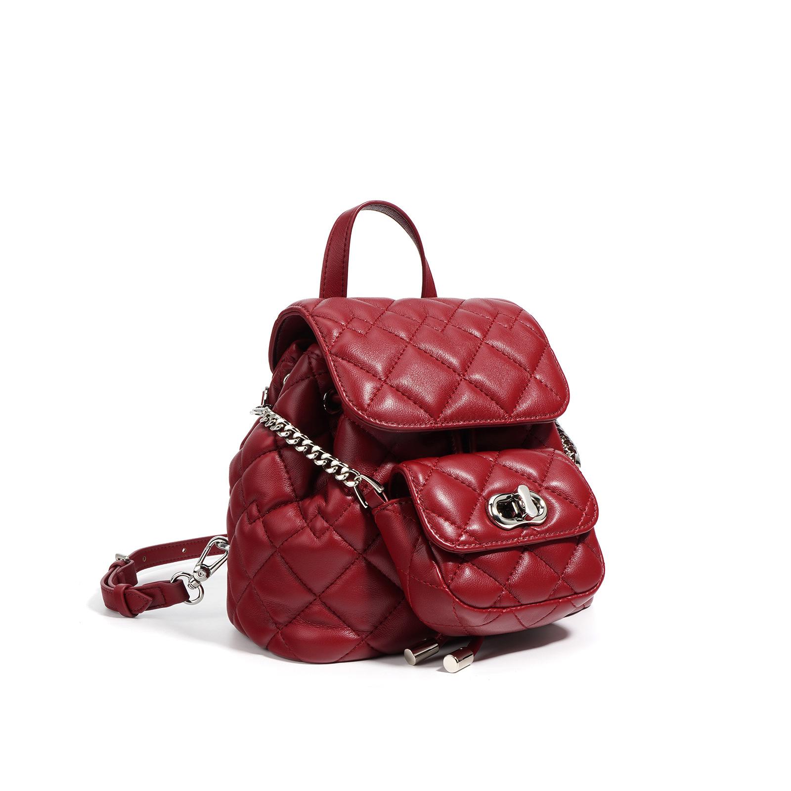 Сумка через плечо для женщин 2025 года новый стиль высококачественный универсальный изысканный нишевый небольшой стильный сетчатый дорожный рюкзак для матери и ребенка 20x12x19cm красный 6783₽