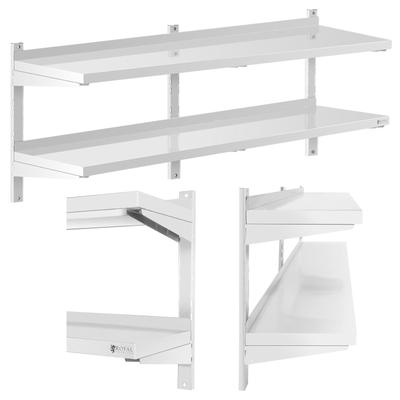 Double Adjustable Wall-hung Catering Shelf STEEL 150 X 40 Cm