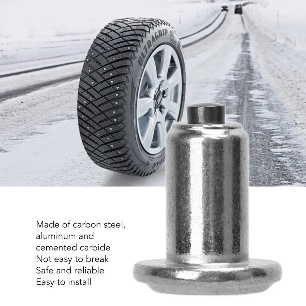 100 Pcs Tire Studs Silver Universal Abrasion Resistant Anti Slip Tire Snow Spike for ATV UTV Forklift