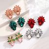 Luxuriöse Bunte Kristall-Blumen-Steckohrringe für Damen Modische Persönlichkeit Edles Bankett Exquisiter Schmuck