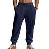 Men's trousers men's summer sports multi-pocket zip workwear elastic Slim drawstring casual sweatpants