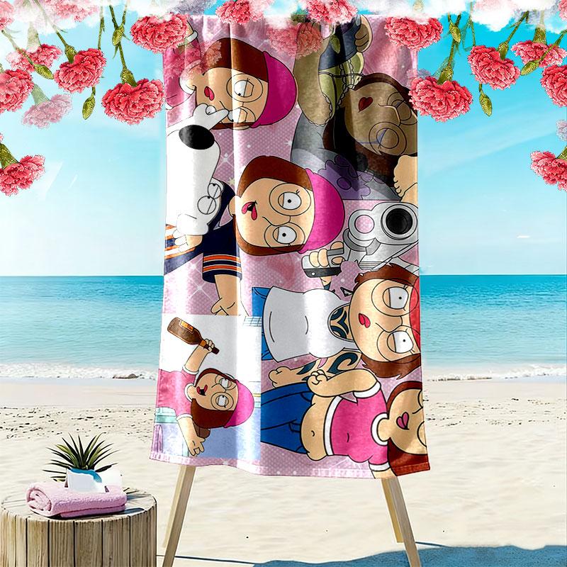 Meg Griffin Print Beach Towel, Large Soft Quick Dry Towel for Beach Camping Swimming