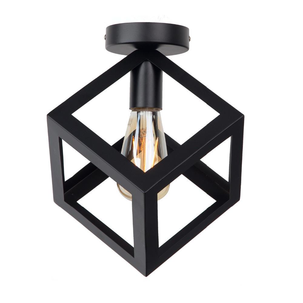 Modern Cube Ceiling Light Geometric Square Metal Pendant Light for