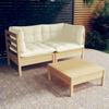 Day and Night - Day and Night Garden Furniture 3 Pieces Cushions Cream Pine Wood