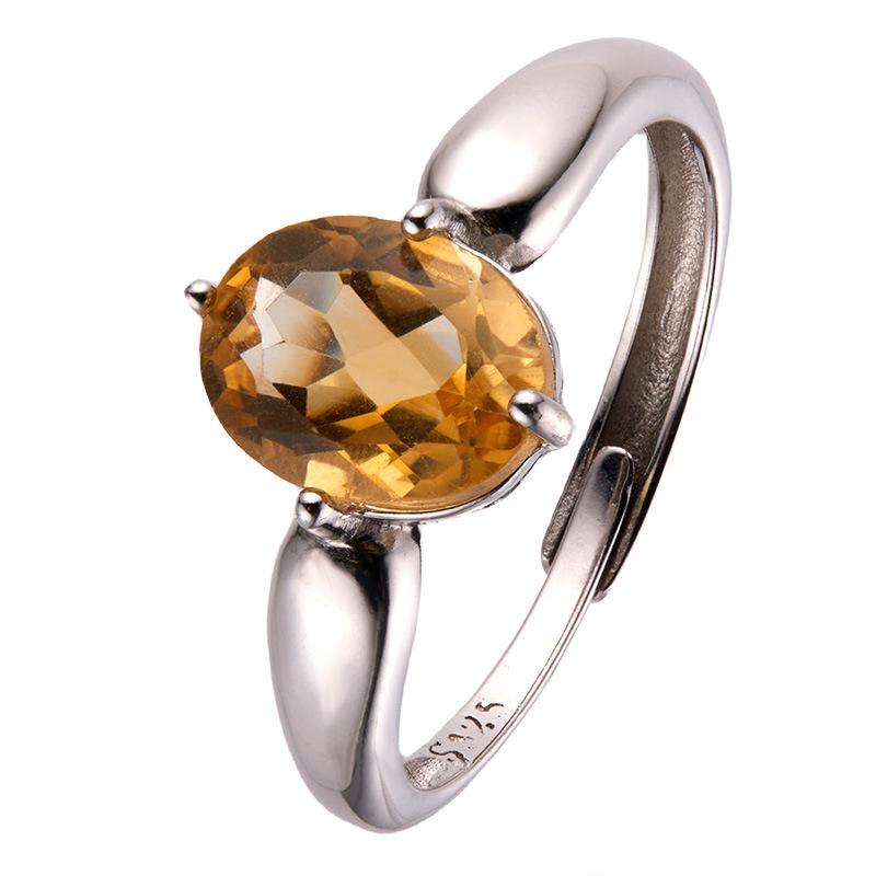 Original Design Does Not Fade Niche High Sense S925 Sterling Silver 18K Natural Citrine Lucky Treasure Ring Women