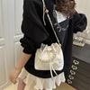 Summer new Chinese small bag shoulder crossbody pearl fashion handbag bucket bag