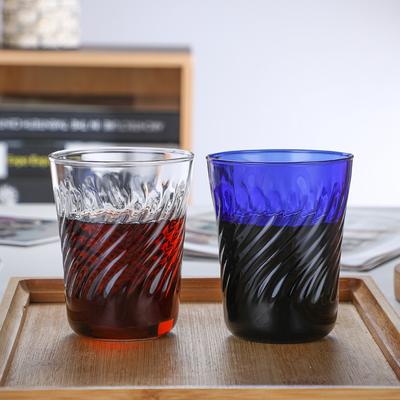 High Borosilicate Glass Blue Glass Coffee Cup 250ml Water Cup Microwave Heating