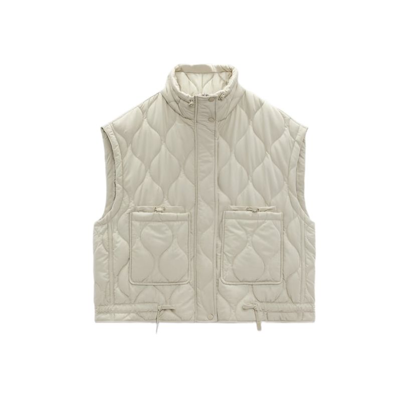 Spring New Arrival Stand Collar Vest Loose Quilted Pocket Sleeveless Cotton-Padded Jacket Vest 2969049 2969060