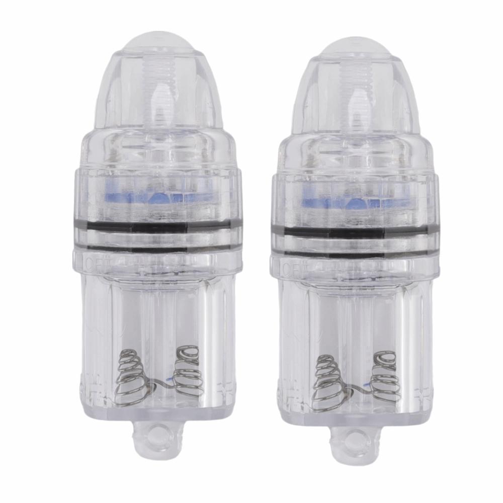2PCS AA Battery Powered Fish Lure Light Transparent Plastic Underwater Fish Light  Night Fishing