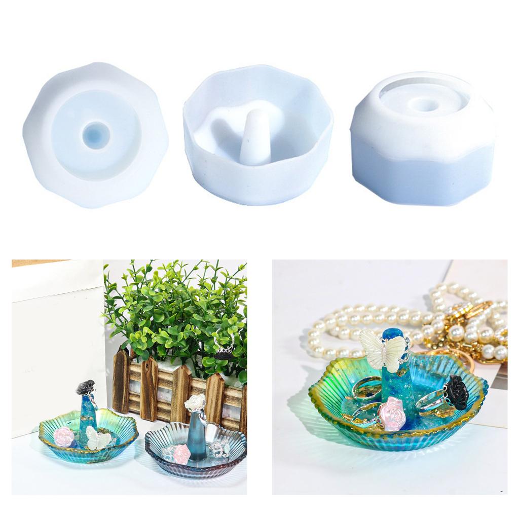 Ring Storage Tray Resin Mold Ring Holder Silicone Mold Epoxy Resin Molds for DIY Ring Organizer Jewelry Display Stand