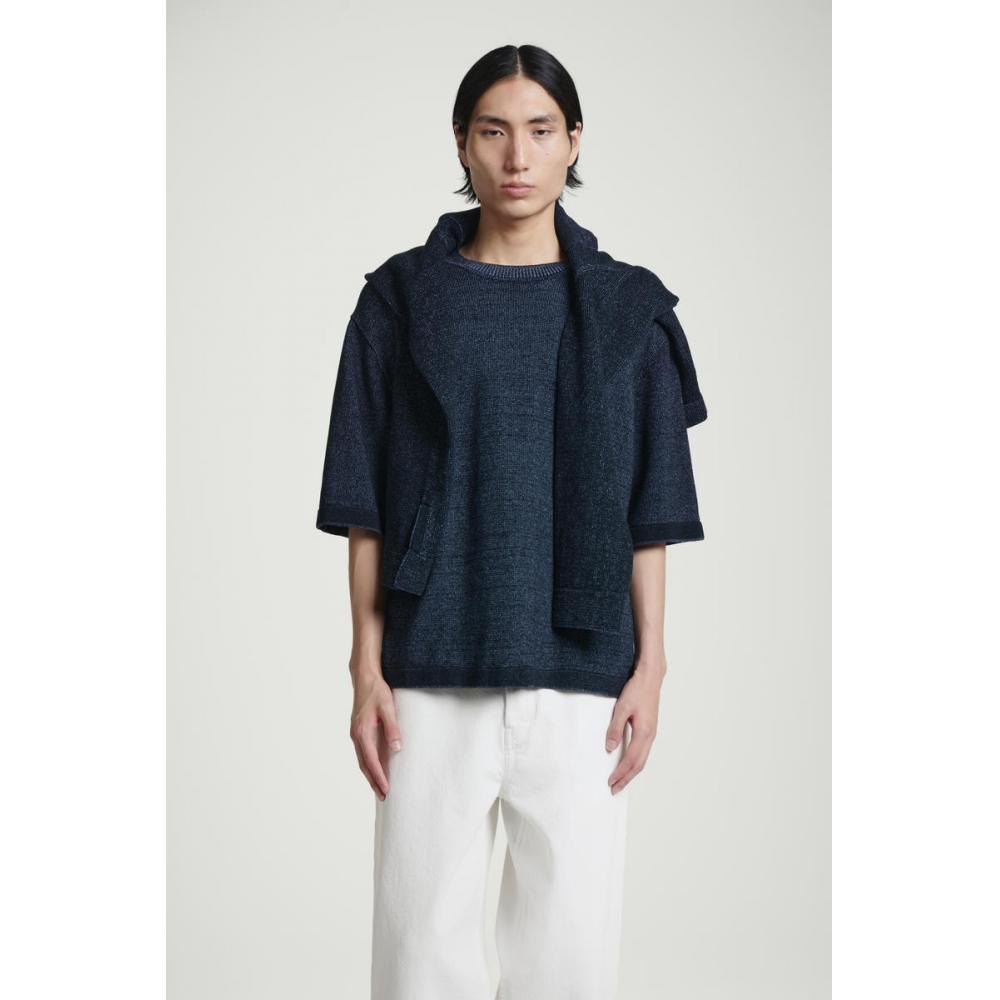 

COS Japan свободная двухцветная трикотажная футболка blue/XS