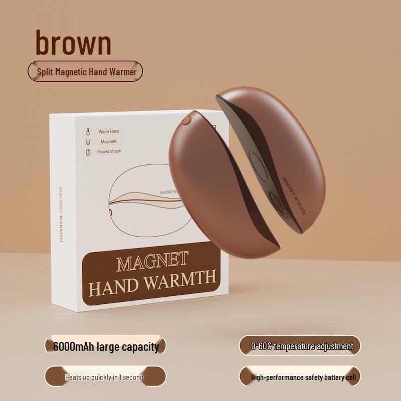 

Магнитная грелка для рук и зарядное устройство 2025: Компактный, с питанием от USB, раздельная конструкция, идеальный подарок