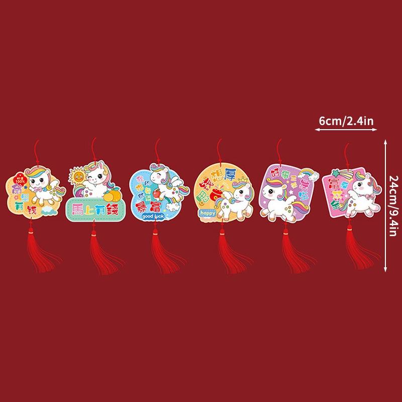 Chinese New Year 2026 Decoraitons  Spring Festival Hanging Ornaments Plant Bonsai Pendants with Tassle Horse Year Party Supplies