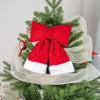 Christmas red velvet large bow decoration, creative three-dimensional flocking bow Christmas tree pendant