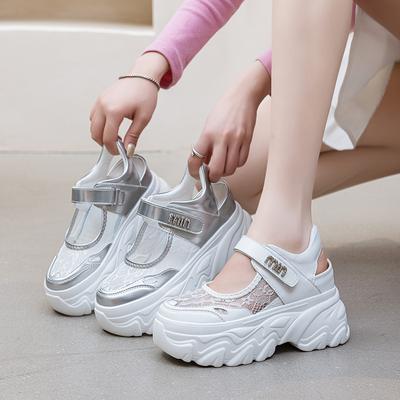 Mesh Platform Loafers Summer 2025 New Muffin Shoes Hollow Breathable Velcro Sandals Niche Shoes Tide