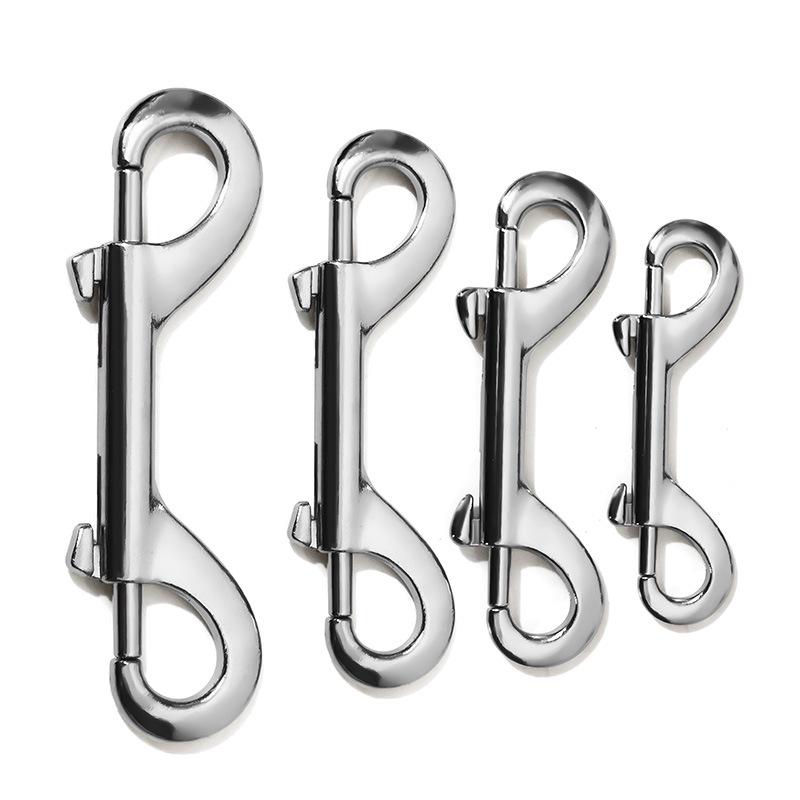 White Nickel-Plated Zinc Alloy Double-Headed Dog Leash Hook