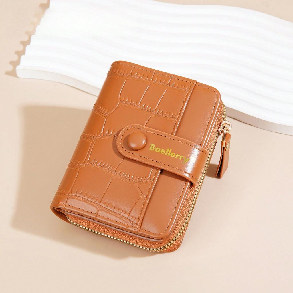 Women's Short Wallet Fashionable Multi-Card Zipper Change Bag Niche Stone Pattern Card Bag